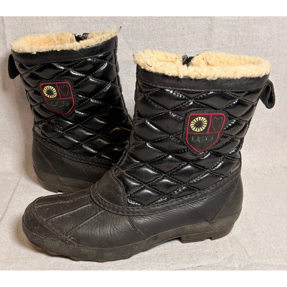 UGG Australia Bellegrade Quilted Winter Snow Waterproof Boots Black US‎ 8